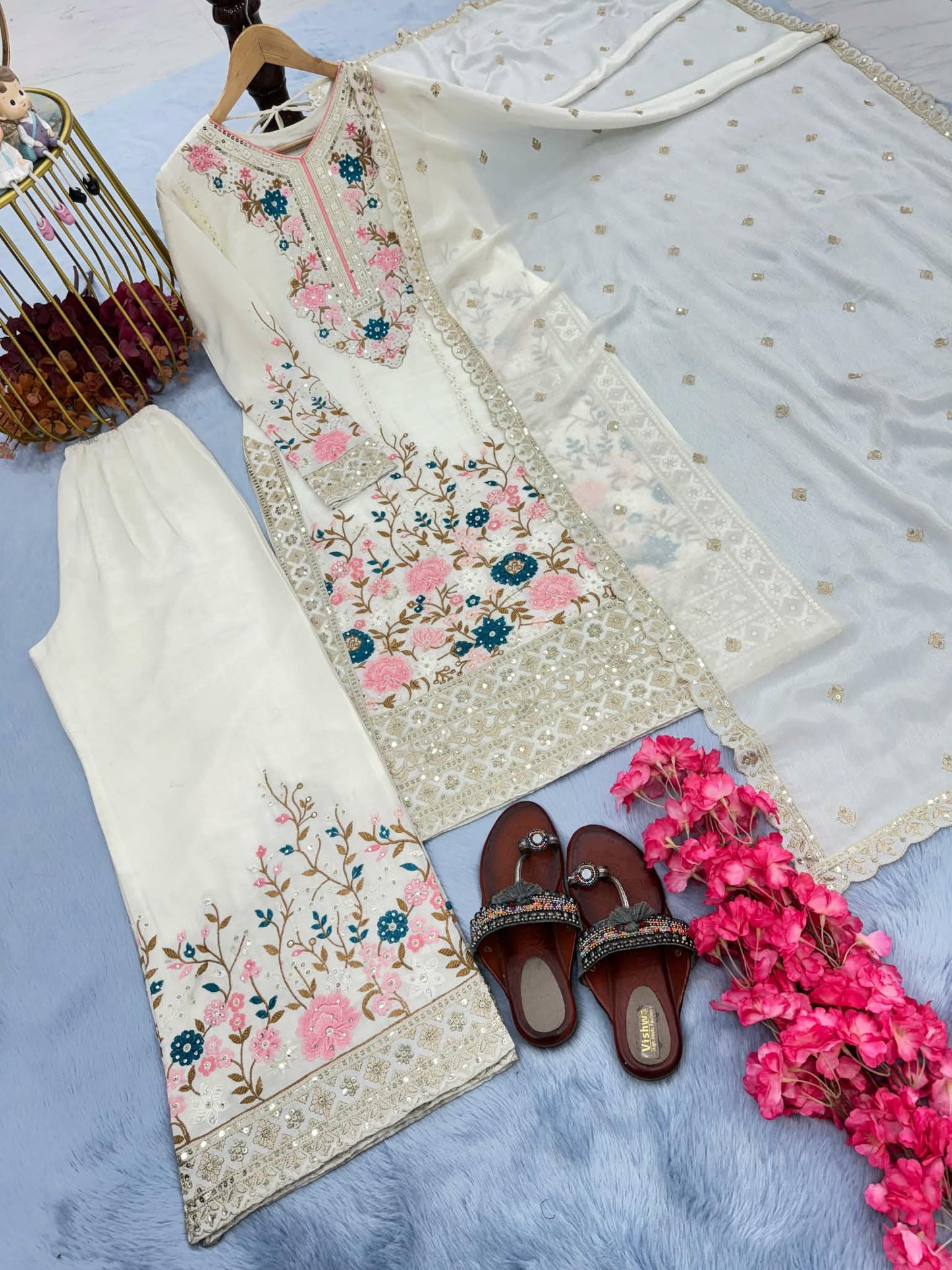 Chinon Silk with Embroidery
