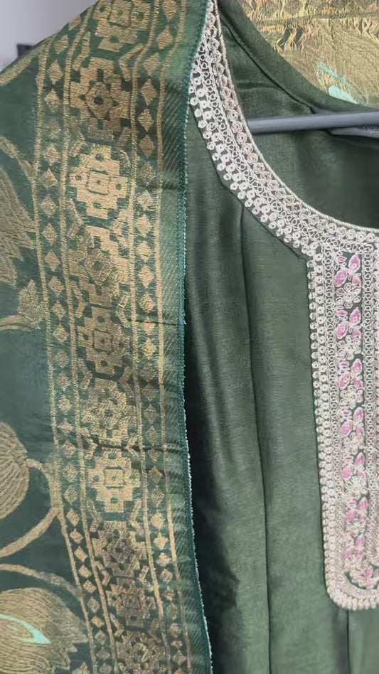 Embroidery Kurti Pant And Dupatta