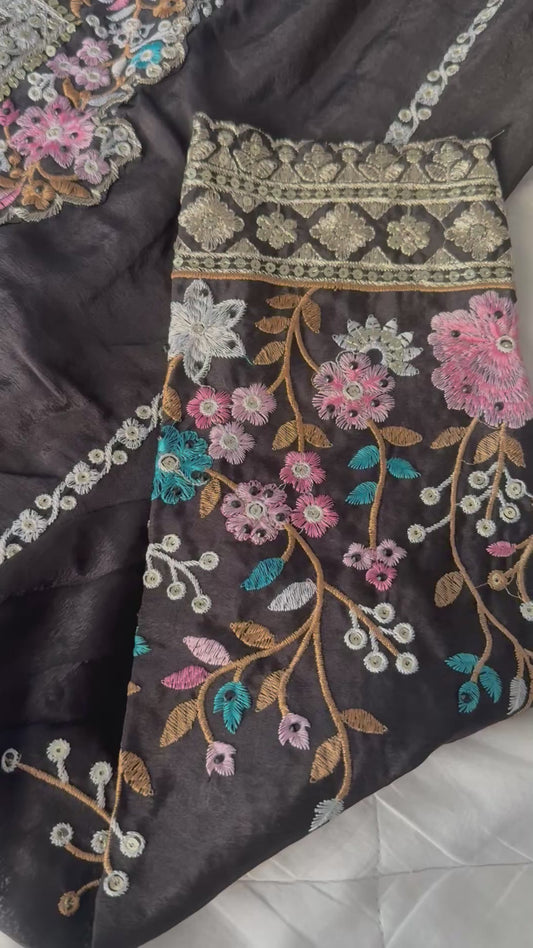 Chinon Silk with Embroidery